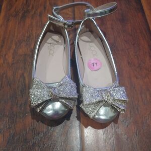 Sugar champagne metallic bow dress shoes